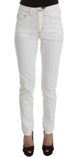 White Cotton Blend Slim Fit Jeans Cavalli