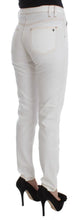 White Cotton Blend Slim Fit Jeans Cavalli