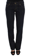 Blue Cotton Straight Fit Stretch Jeans Cavalli