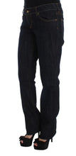 Blue Cotton Straight Fit Stretch Jeans Cavalli
