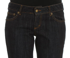 Blue Cotton Straight Fit Stretch Jeans Cavalli