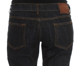 Blue Cotton Straight Fit Stretch Jeans Cavalli