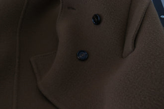 Brown Nylon Double Breasted Coat Jacket Dolce & Gabbana