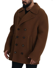 Brown Nylon Double Breasted Coat Jacket Dolce & Gabbana