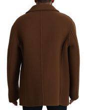 Brown Nylon Double Breasted Coat Jacket Dolce & Gabbana