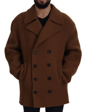 Brown Nylon Double Breasted Coat Jacket Dolce & Gabbana