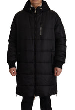 Black Nylon Hooded Parka Coat Winter Jacket Dolce & Gabbana