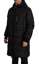 Black Nylon Hooded Parka Coat Winter Jacket Dolce & Gabbana