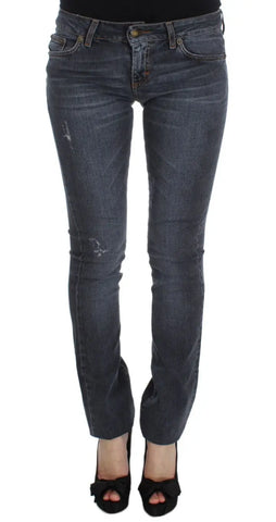 Blue Wash Cotton Blend Slim Fit Jeans Cavalli