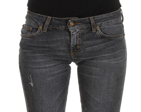 Blue Wash Cotton Blend Slim Fit Jeans Cavalli