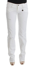 White Cotton Slim Fit Denim Bootcut Jeans Costume National