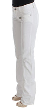 White Cotton Slim Fit Denim Bootcut Jeans Costume National