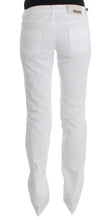 White Cotton Slim Fit Denim Bootcut Jeans Costume National