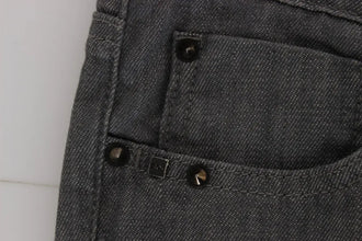 Gray Cotton Blend Slim Fit Jeans Costume National