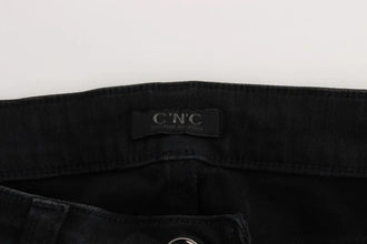 Black Cotton Slim Fit Denim Jeans Costume National