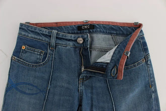 Blue Cotton Slim Fit Cropped Jeans Costume National