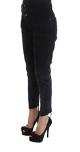 Black Cotton Slim Fit Cropped Jeans Costume National