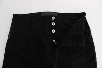 Black Cotton Slim Fit Cropped Jeans Costume National