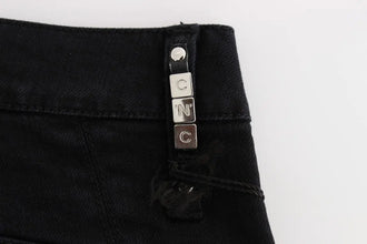 Black Cotton Slim Fit Cropped Jeans Costume National
