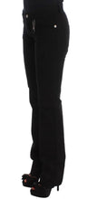 Black Cotton Slim Fit Bootcut Jeans Costume National