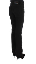 Black Cotton Slim Fit Bootcut Jeans Costume National
