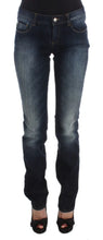 Blue Cotton Slim Fit Bootcut Jeans Costume National