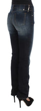 Blue Cotton Slim Fit Bootcut Jeans Costume National