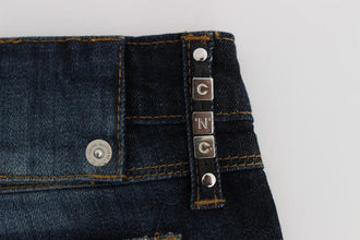 Blue Cotton Slim Fit Bootcut Jeans Costume National