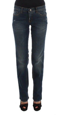Blue Cotton Blend Bootcut Jeans Costume National