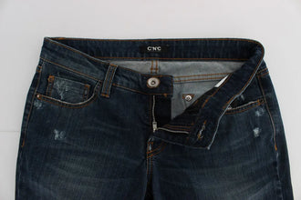 Blue Cotton Blend Bootcut Jeans Costume National