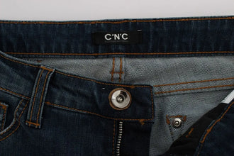 Blue Cotton Blend Bootcut Jeans Costume National