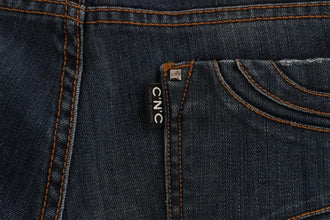 Blue Cotton Blend Bootcut Jeans Costume National