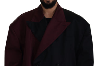 Bordeaux Polyester Double Breasted Jacket Dolce & Gabbana