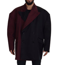 Bordeaux Polyester Double Breasted Jacket Dolce & Gabbana