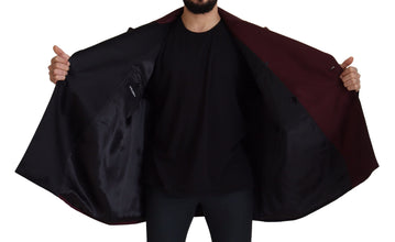 Bordeaux Polyester Double Breasted Jacket Dolce & Gabbana