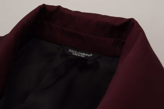 Bordeaux Polyester Double Breasted Jacket Dolce & Gabbana