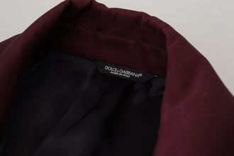 Bordeaux Polyester Double Breasted Jacket Dolce & Gabbana