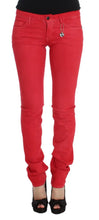 Red Cotton Blend Super Slim Fit Jeans Costume National