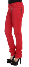Red Cotton Blend Super Slim Fit Jeans Costume National