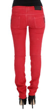 Red Cotton Blend Super Slim Fit Jeans Costume National
