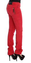 Red Cotton Blend Super Slim Fit Jeans Costume National