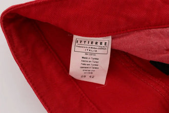 Red Cotton Blend Super Slim Fit Jeans Costume National
