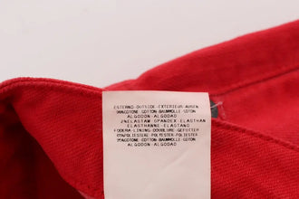 Red Cotton Blend Super Slim Fit Jeans Costume National