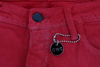 Red Cotton Blend Super Slim Fit Jeans Costume National