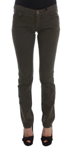 Green Cotton Blend Slim Fit Jeans Costume National