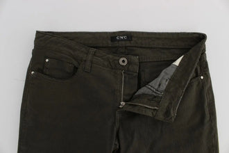 Green Cotton Blend Slim Fit Jeans Costume National