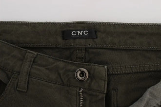 Green Cotton Blend Slim Fit Jeans Costume National