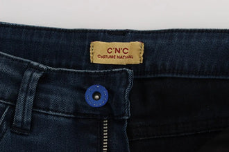 Blue Cotton Blend Slim Fit Jeans Costume National
