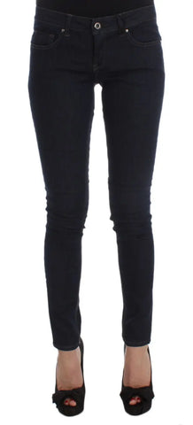 Blue Cotton Blend Slim Fit Jeans Costume National