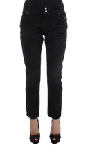 Black Cotton Slouchy Slims Fit Jeans Costume National